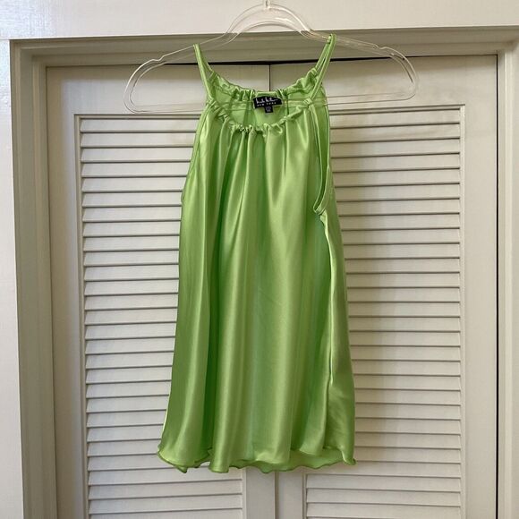 Nicole Miller Lime Green Tank Top Silky, Size XS NWT - Picture 4 of 14